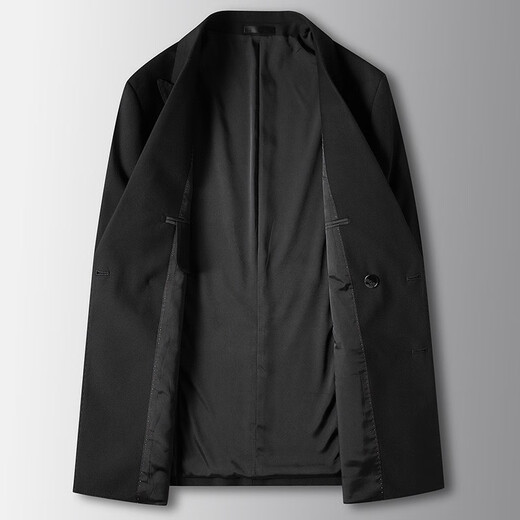 DK high-end men's Korean style double-breasted suit suit men's business wedding suit two-piece high-end casual suit black 170/M/48