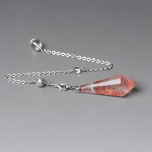 Xiyinfu pendulum pendant natural crystal strawberry crystal black hair green ghost blonde crystal necklace couple jewelry black black hair crystal