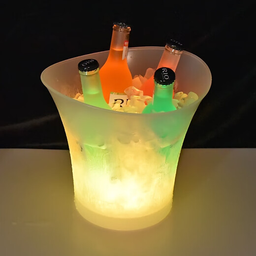 Zimu Yaju Luminous Ice Bucket KTV Bar Champagne Bucket Creative Beer Bucket Home Red Wine Foreign Wine LED Plastic Ice Bucket Battery Model Colorful Gradient 5