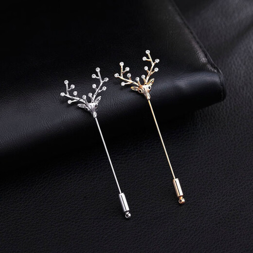 Farcoko brand brooch for men, high-end and elegant suit corsage, one-word brooch, fashion jewelry, birthday gift for boyfriend, golden white diamond