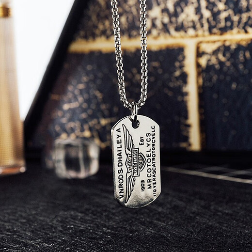 Feihua Men's Necklace Trendy Military Brand Pendant Boys Necklace Metal Titanium Steel Pendant Pendant Men's Military Brand Necklace