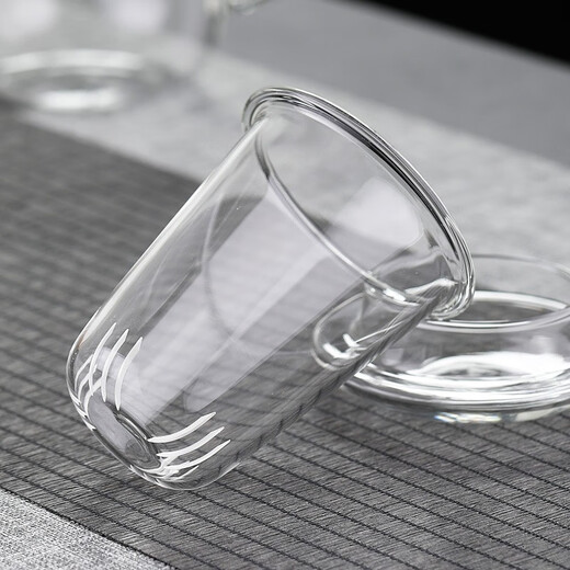 Yiji thickened heat-resistant glass tea water separation teapot transparent black tea tea set tea maker household large-capacity floral teapot mushroom cup single cup 500ML