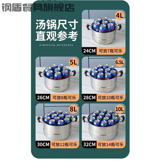 Steel Shield Steamed Bun Pot Steamed Bun Pot Household Steamer Large Size Xpress Steamer Small Steamer Stainless Steel Household Thickened Single Single Layer One Steaming Sheet 1cm 30cm