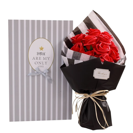 First Flower Bouquet of 11 Roses, Soap, Preserved Flowers, In-City Delivery, Wedding Anniversary, New Year's Day, Birthday Gifts, Non-Flowers