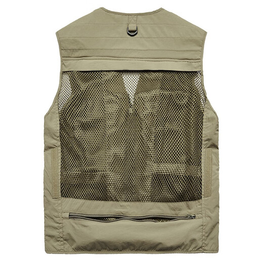 JP 春夏秋薄款男装马甲多口袋速干登山摄影外套9898 红色 4XL(适合185斤-200斤)