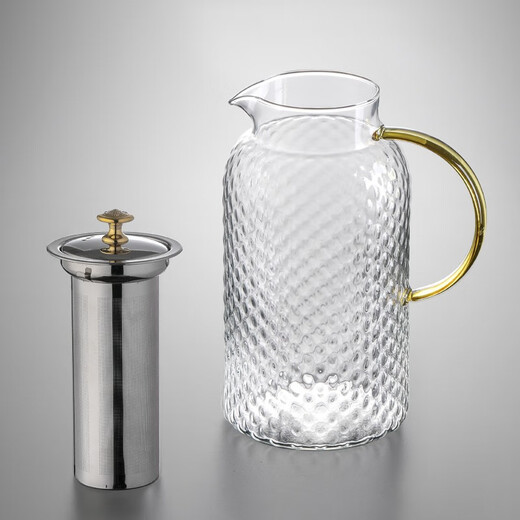 Gaoming (gaoming) extra large capacity thickened glass teapot heat-resistant built-in filter explosion-proof teapot open flame household tea making set 1800ml meter high teapot