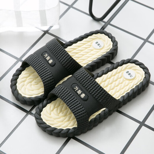 Huinubi 2020 Slippers New Slippers Summer Anti-Slip Indoor Home Fashion Baño Massage Massage Sandalias al aire libre Hombres Naranes negros (9859) 40 (40-41)
