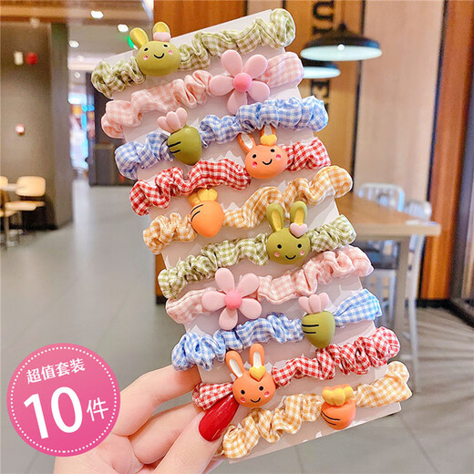 Chimera (CHIMERA) 10 pack high elasticity does not damage hair children's large intestine hair band hair rope rubber band girls hair tie rubber band hair accessories