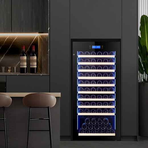 Qike wine cabinet constant temperature wine cabinet smart home commercial tea sake beer champagne whiskey ice cold bar cabinet wine storage large living room 1.26 meters high - single temperature direct cooling, full wine