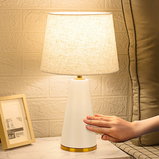 宅品（home taste）北欧床头柜台灯轻奢床头装饰台灯卧室床头灯家用简约现代高端触摸 【哑白】 按钮开关+单一亮度 暖光 5W