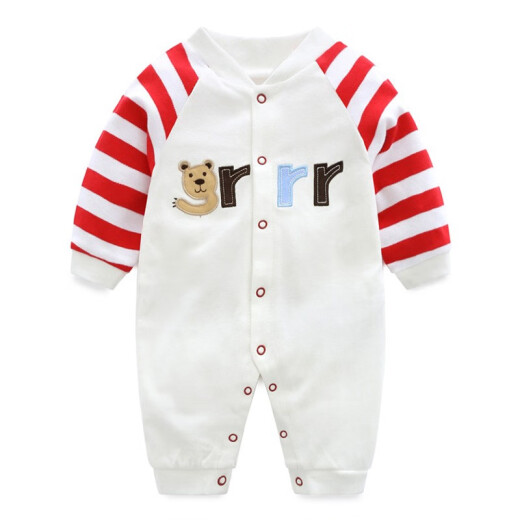 Karawa baby clothes spring baby clothes men and women infant onesies newborn long-sleeved harem clothes 0-1 years old long-sleeved bow 6m (66cm recommended for 3-6 months)