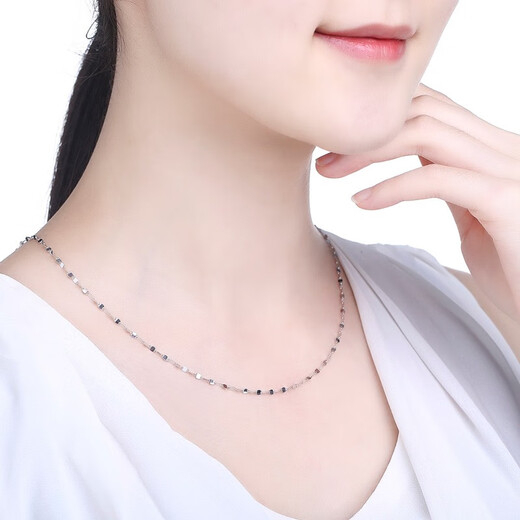 ZLF (ZLF) PT950 platinum necklace women's shiny lip chain clavicle chain 2.26g 45cm