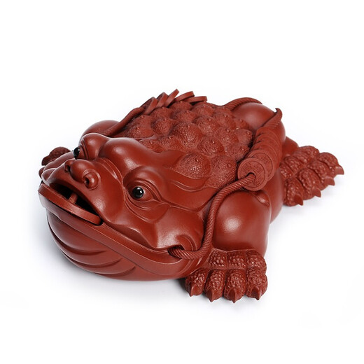 Gold inlaid jade tea pet ornaments tea ceremony accessories toad tea pet purple sand golden toad tea table ornaments tea room tea toys tea set Dahongpao golden toad