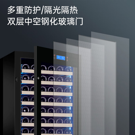 Chiake cigar cabinet constant temperature and humidity cabinet red wine and tea multi-functional storage air-cooled and moisturizing dual-temperature dual-system integrated cabinet single door household 1.6 meters high dual-temperature red wine and cigar integrated cabinet