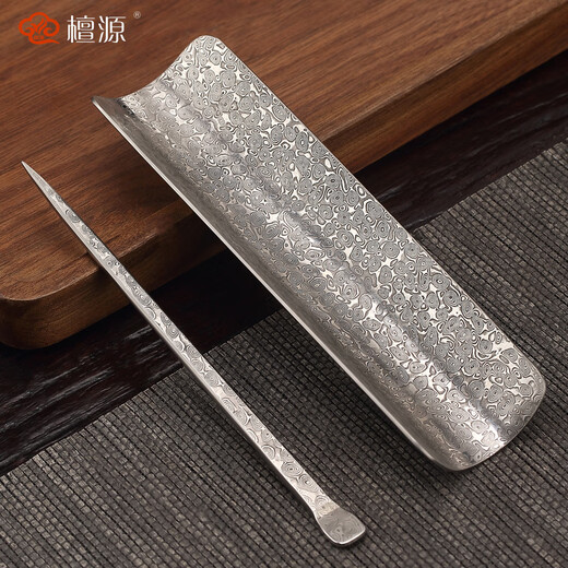 Tanyuan Damascus Steel Tea Pick Set Stainless Steel Tea Spoon Tea Lotus Tea Spoon Tea Art Kung Fu Tea Set Junyi Tea Set Two Piece Damascus Steel