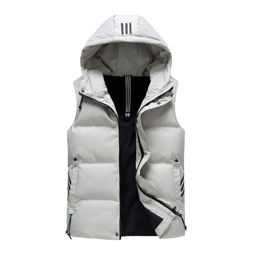 WASSUPNURAYA joint vest men's autumn and winter down cotton vest thickened warm casual vest vest trendy handsome jacket 8915 black M [80-100Jin [Jin equals 0.5 kg]]