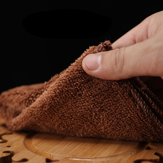 Xinjingren absorbent tea cloth thickened tea ceremony accessories tea towel coffee table tea table rag Kung Fu tea special towel tea table chocolate color