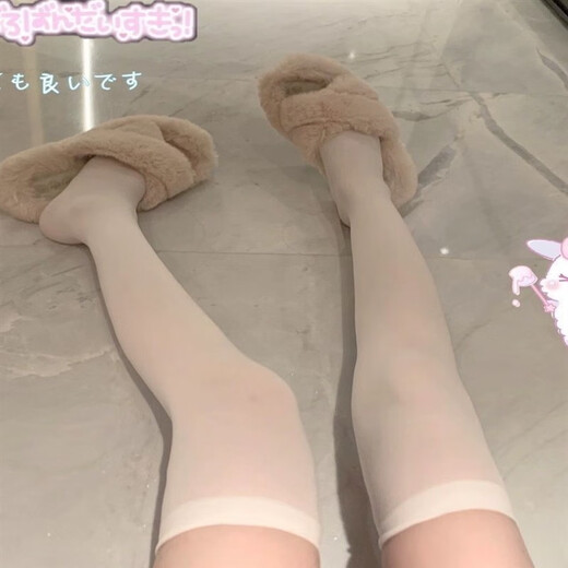 Muqing pure desire beautiful legs white stockings half-knee socks white black stockings female sexy stockings lace thigh jk socks white velvet 1 pair one size fits all collection add purchase priority delivery