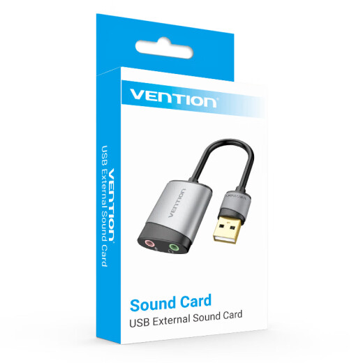 VENTION VENTION USB sound card 3.5mm audio cable single-hole interface external desktop computer microphone two-in-one adapter USB to headphone/microphone [double-hole alloy model]