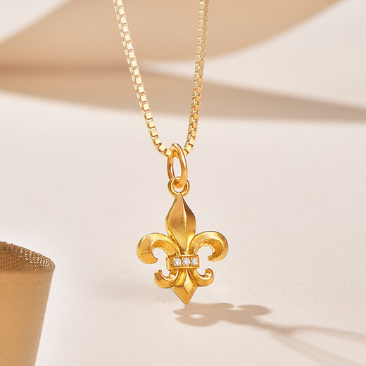 Laishen psychic handed down gold and gold pendant diamond necklace wedding three gold iris birthday gift pendant + silver chain