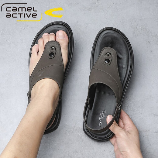 German Camel dynamic men's sandals summer new casual beach shoes soft sole non-slip sandals dual-purpose sandals flip-flops 3880 gray (sports shoe size) 39