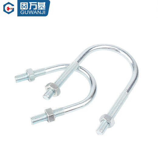 Guwanji galvanized U-bolt screw extended U-shaped pipe clamp pipe clamp hoop fixed riding buckle with nut set combination M6x16x36 10 sets