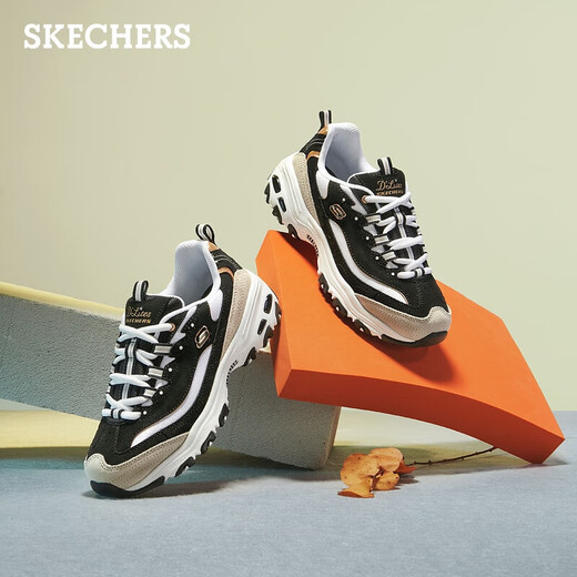 Skechers New Year Gift Black and White Gold Panda Shoes Winter Couple Shoes Retro Dad Shoes Casual Sports Shoes 66666228
