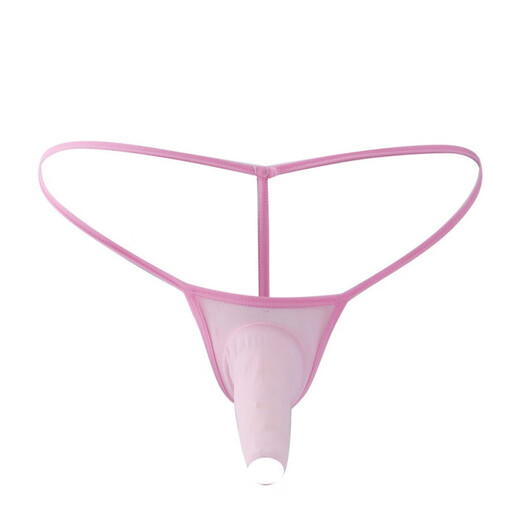 Men's sexy thong stockings airplane cover silky cover thin mesh transparent single underwear men's breathable gay red opening