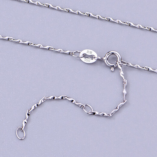 Crystal 999 Pure Silver Necklace Women's Silver Chain Single Chain No Pendant Clavicle Chain Naked Chain Plain Chain Student Necklace Thin Chain High-end Light Luxury
