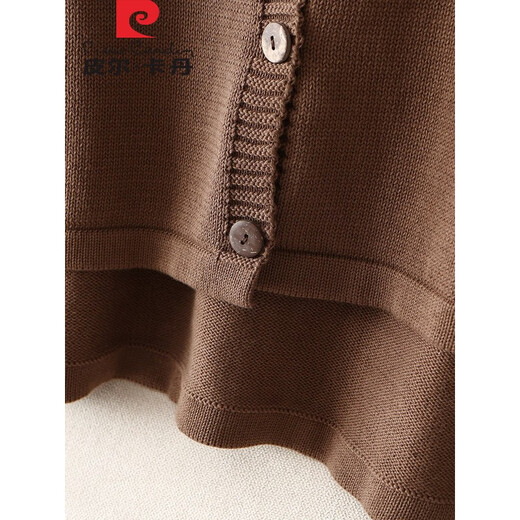 Pierre Cardin cotton knitted vest women's cardigan for autumn and winter large size sleeveless sweater vest vest waistcoat loose casual outer black XL (140-170Jin Jin equals 0.5 kg can be worn)