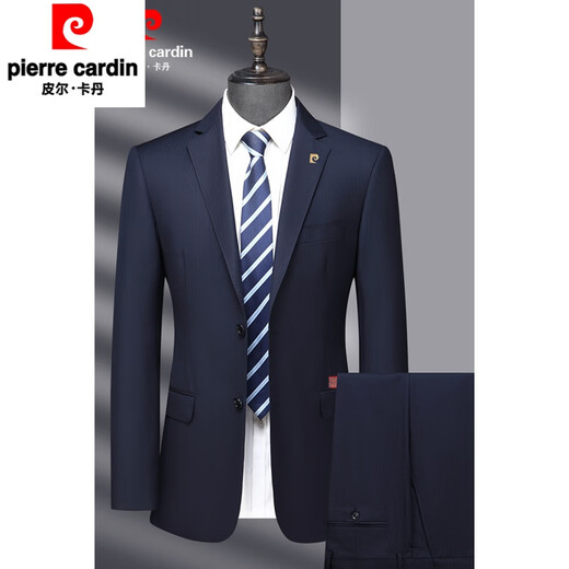 Pierre Cardin Thin Wool Suit Men's High-end Middle-aged Men's Business Formal Wedding Suit Black MY7001 Style L 175 Size Recommended 130 Jin Jin equals 0.5 kg -140 Jin Jin equals 0.5 kg