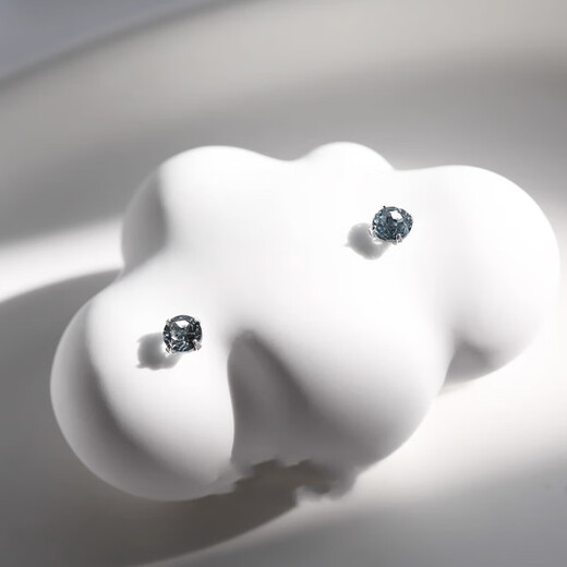 Guanpu Pavilion Fat Donglai quality tanzanite earrings natural 3mm sapphire London blue topaz mini silver gift for girlfriend's birthday Tanzanite blue 3mm | silver pair