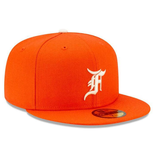 MLB men's and women's baseball caps New Era orange non-adjustable wool hat 59FIFTY visor 4260681 single 7 (suitable for head circumference 55.8cm)