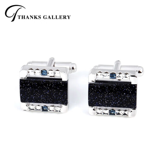 THANKSGALLERY Black Warrior co-branded natural starry sky stone cufflinks men's French shirt business light luxury cuffs and cuffs with custom engraving