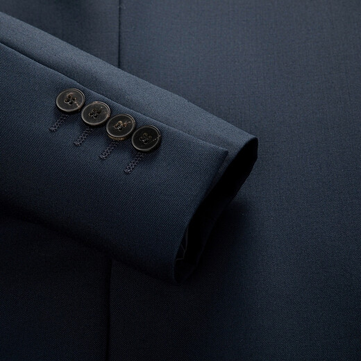 SEVEN easy-to-wear suit men's spring and summer business dark blue suit two-piece set with wool 1JC704 dark blue 46 A