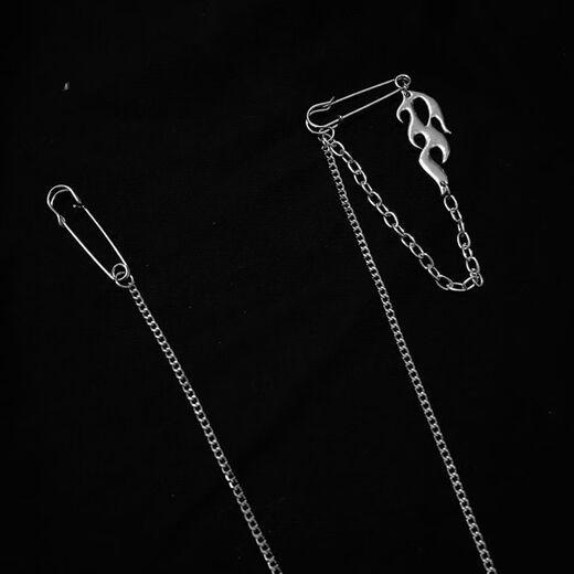 Nianfu pendant pin clip chain brooch men and women long cross pin brooch suit accessories for wife small fire chain brooch