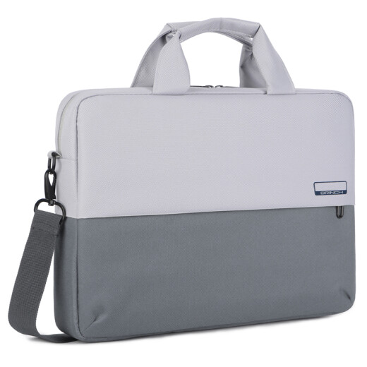British-made BRINCH computer bag 15.6 inches Apple Huawei Xiaomi Lenovo Dell HP universal contrast color shoulder handbag waterproof and shockproof BW-249 thick gray