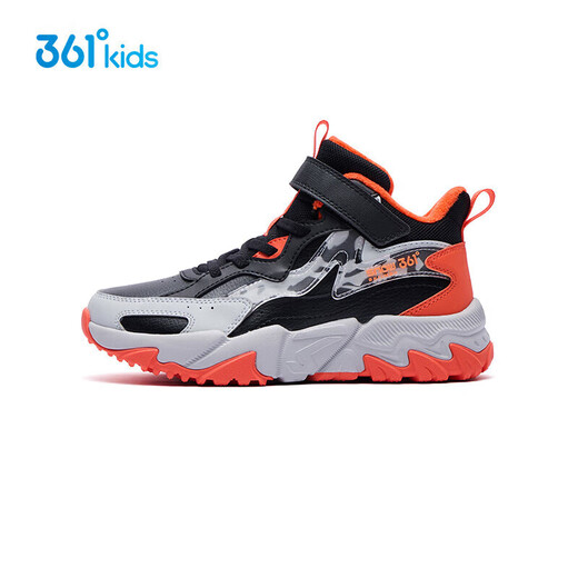 361 Children's cotton shoes 25 winter boys and girls 3-14 years old plus velvet warm leather outdoor sports shoes black 35
