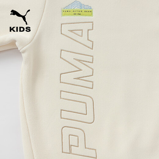 Puma's new children's long-sleeved sweatshirt half turtleneck double-sided velvet original white 10101 165
