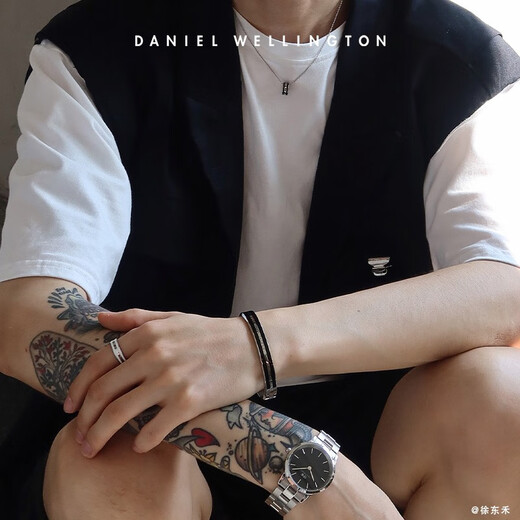 Daniel Wellington DW necklace for women, fashionable jewelry with adjustable length and contrasting colors, birthday gift for girlfriend DW00400304 silver white