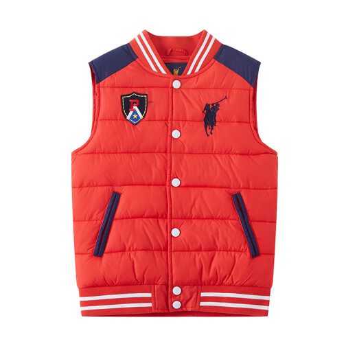 POLOSPORT [same style in shopping malls] Boys' Vest Autumn and Winter New Fashion Style Boys Medium and Large Children Thick Solid Color Sports and Leisure Children's Waistcoat Vest Red 83MV33187110cm