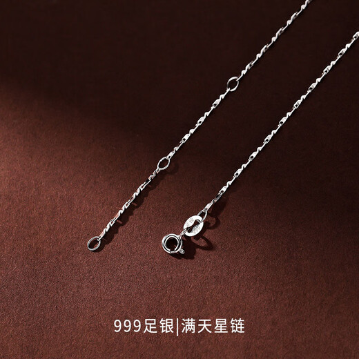 Crystal 999 Pure Silver Necklace Women's Silver Chain Single Chain No Pendant Clavicle Chain Naked Chain Plain Chain Student Necklace Thin Chain High-end Light Luxury