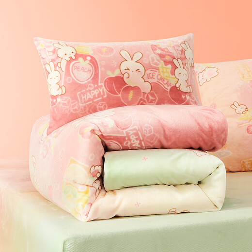 Fuanna children's four-piece thickened milk velvet bedding winter anti-static sheets and quilt cover warmer set 1.5 meters bed