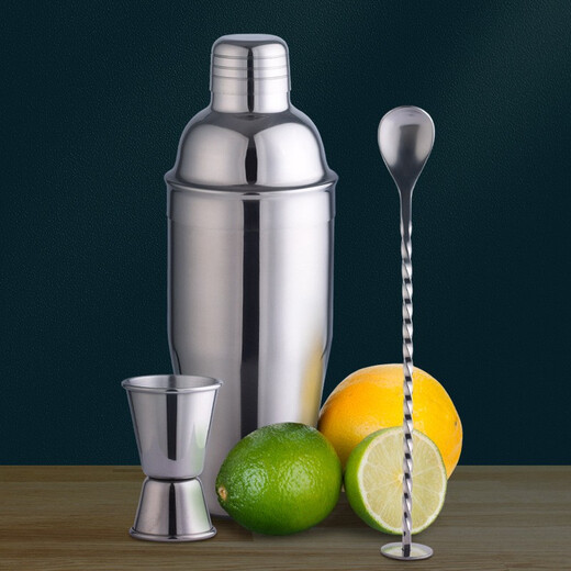 FEiNASi stainless steel cocktail shaker set shaker cup bartending tool shaker shaker bartending ounce cup stirring 750ml mirror silver-3 piece set