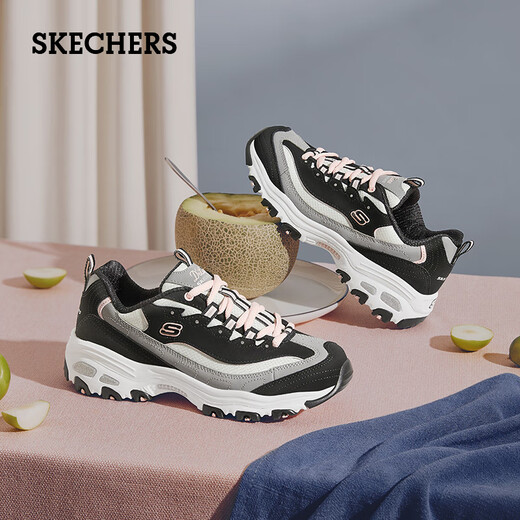 Skechers women's shoes milk tea panda shoes retro all-match dad shoes spring thick sole heightening casual shoes comfortable soft sole sneakers