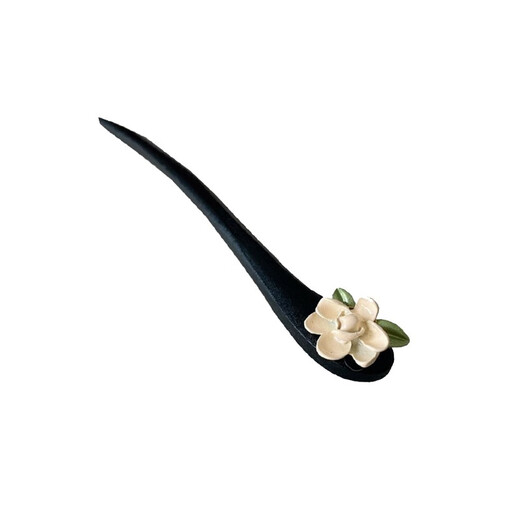 Zhuo Keke retro wooden hairpin, ancient style simple ball hair ornament, high-end fairy hairpin, temperament Hanfu hairpin, a gardenia flower