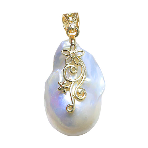 MHFDO Freshwater Extra Large Baroque Pendant Special Shaped Pearl White Irregular Pearl Necklace Super PO PO2316