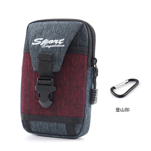 Changyin 6.5-inch mobile phone waist bag men wear belt mobile phone case fashionable young and middle-aged waist bag sports tactical waist bag mobile phone bag arm bag navy blue two layers