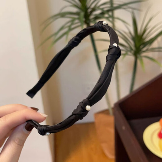 Idel Korea 2025 new high-end fine hair hoop spring and summer temperament Internet celebrity women's headband hair clip black hair bundle press black hair hoop F1202