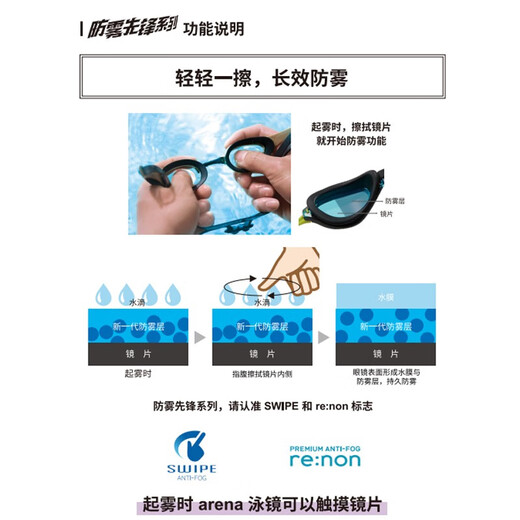 Arena (arena) anti-fog pioneer imported myopia swimming goggles for men and women with different degrees left and right. Professional swimming goggles. Imported anti-fog pioneer black (SMK). Different degrees for both eyes. Remarks. No remarks. Random.
